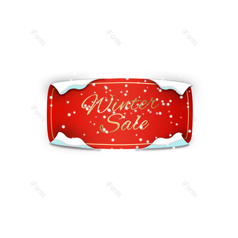标签图片,图标元素,丝带PNG,雪花免抠素材